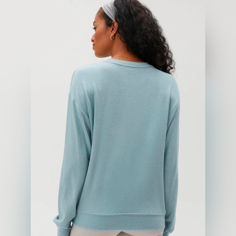 NWT! Spiritual Gangster, Enjoy The Now Savasana Sweater, Stormy  Blue, Size S - Picture 2 of 8